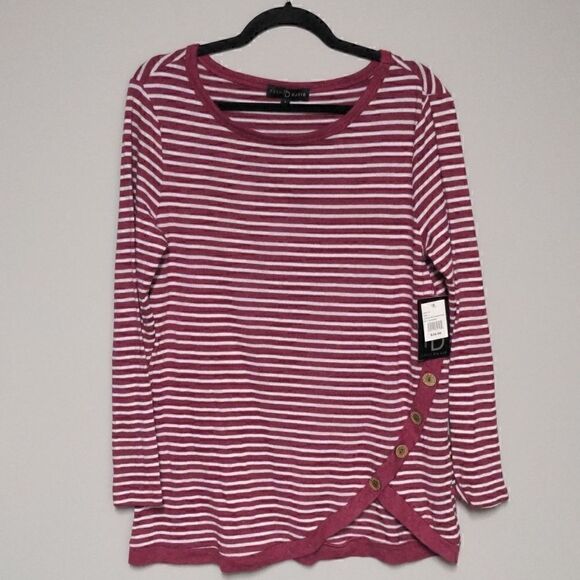 Fred David Sweaters - Fred David Red and White Striped Sweater NWT